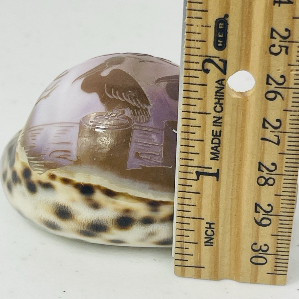 Vintage Seal Key Largo Souvenir Carved Tiger Cowrie Shell - Picture 12 of 12
